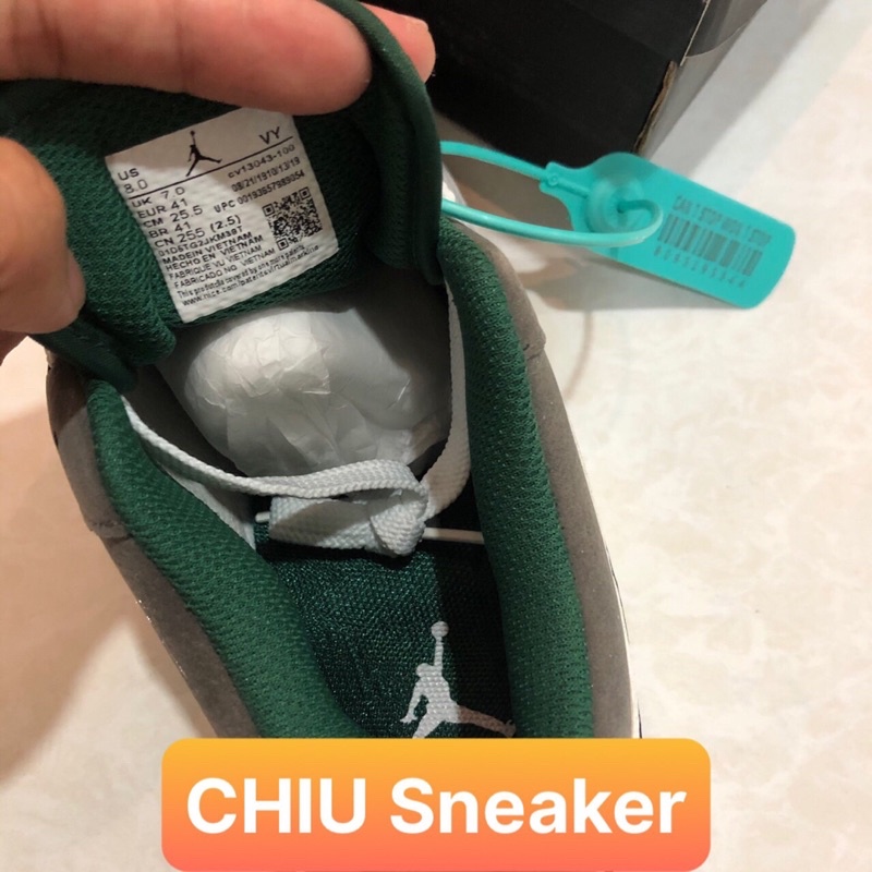 Giày thể thao Jordan 1 cổ thấp xanh lá phiên bản da thật và da cao cấp jd1 low