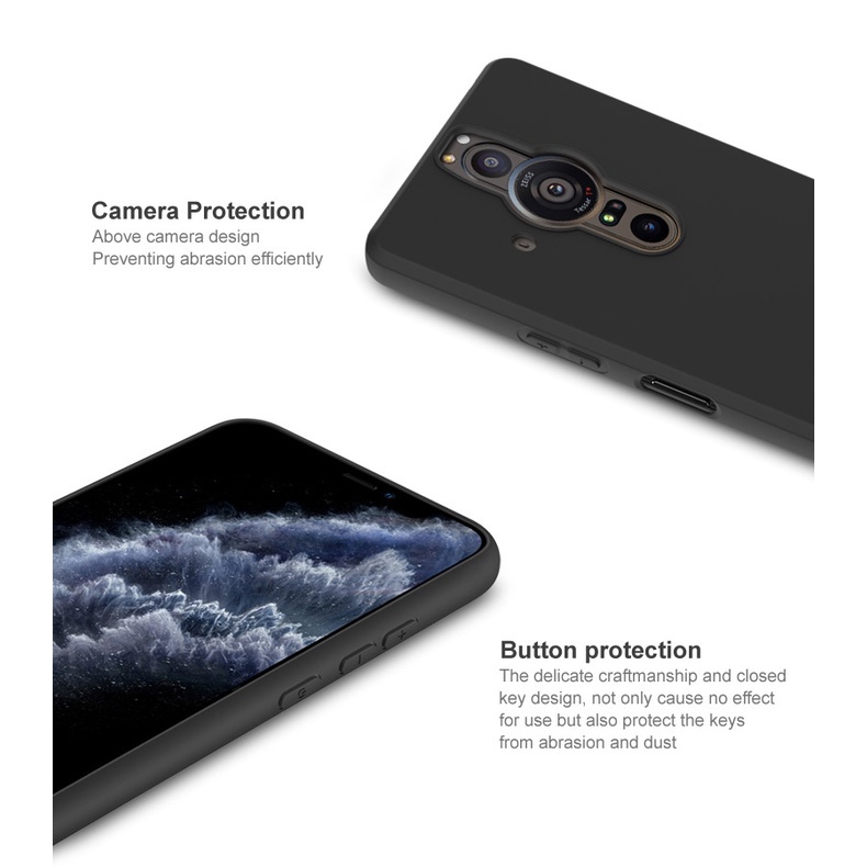Ốp điện thoại Imak silicon TPU mềm nhám siêu mỏng có lỗ gắn dây đeo cho Sony Xperia Pro-I XQ-BE62 XQ-BE42