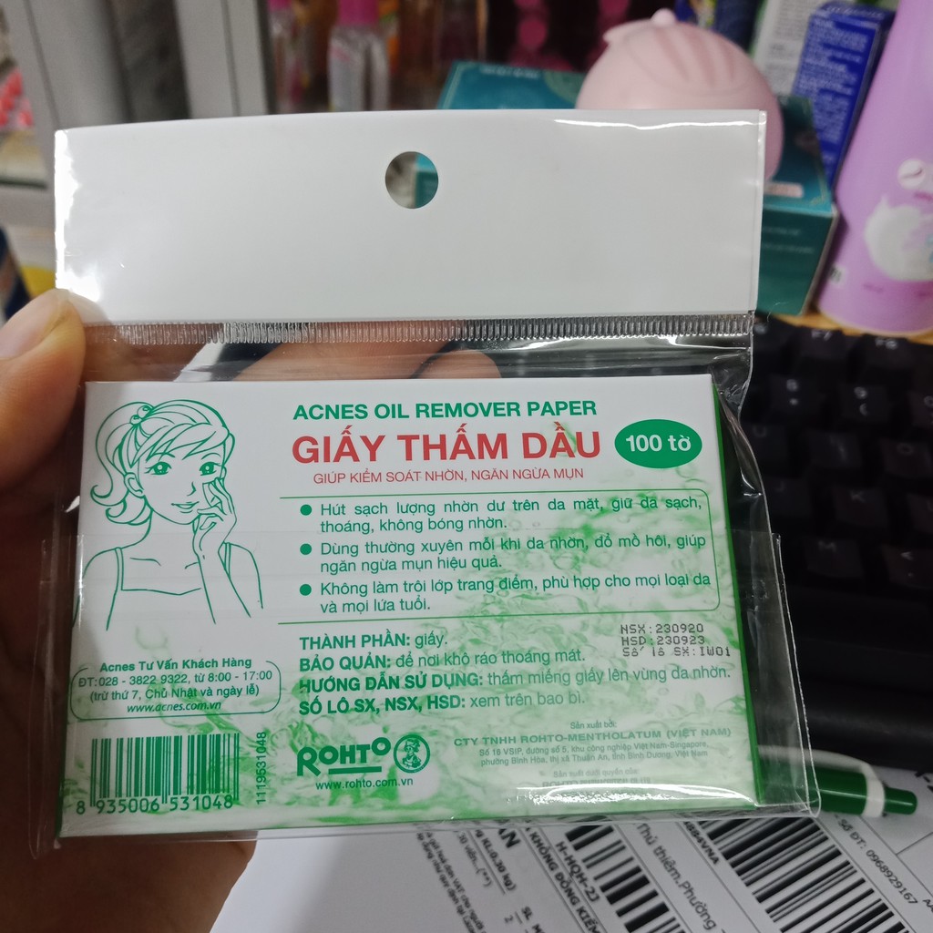 GIẤY THẤM DẦU ACNES OIL REMOVER PAPER 100 TỜ