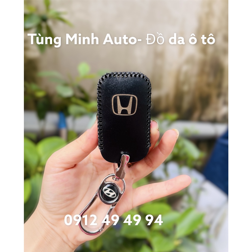 (Da Thật) Bao da chìa khoá Honda City, CIVIC, ACCORD, CRV bản L ( 3 Nút Bấm) bọc chìa khoá da thật handmade , xịn xò: