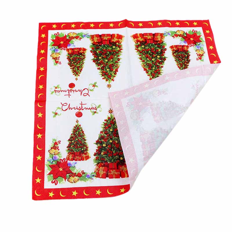 Set 20 Khăn Giấy Dùng Một Lần In Họa Tiết Giáng Sinh / Năm Mới