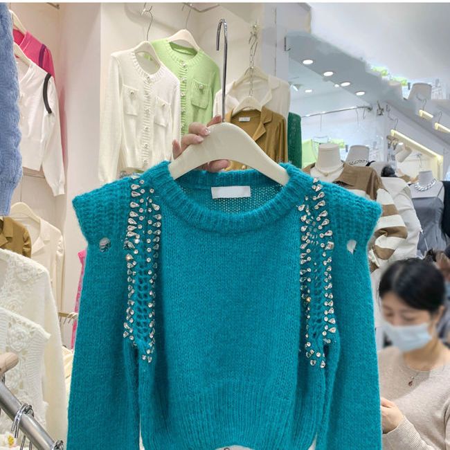 Áo Sweater Dệt Kim Tay Dài Cổ Tròn Dáng Rộng Thời Trang Xuân Thu 2022