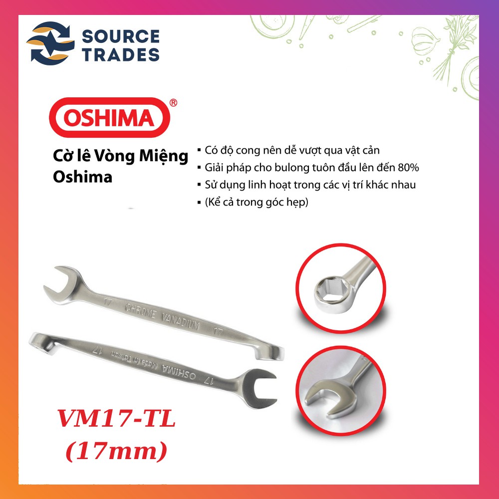 CỜ LÊ VÒNG MIỆNG CROME CHÍNH HÃNG OSHIMA (trắng bạc)