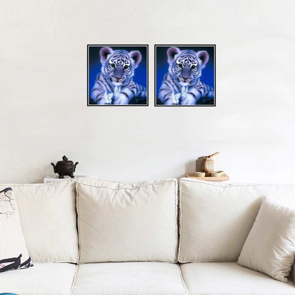 Bộ Tranh Đính Đá 5d Tự Làm Họa Tiết Hổ Con Hổ Độc Đáo
