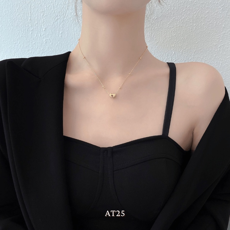 [KHÔNG ĐEN GỈ] Dây chuyền nữ hình trái tim titan sợi mảnh tinh tế đơn giản- Mely B43
