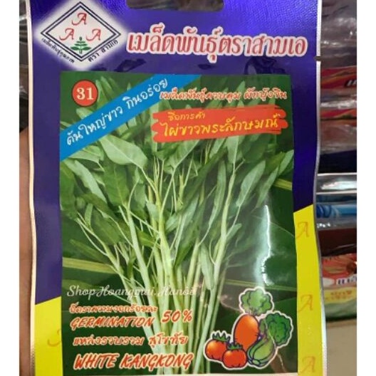 Hạt giống rau muống thân trắng thái lan 10gr  nhập nguyên gói