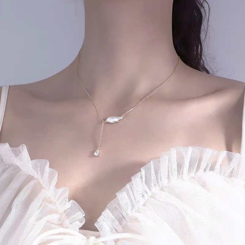 Dây chuyền thép titan mạ vàng 18K không gây dị ứng không phai màu phong cách Âu Mỹ cổ điển quà tặng sinh nhật/valentine