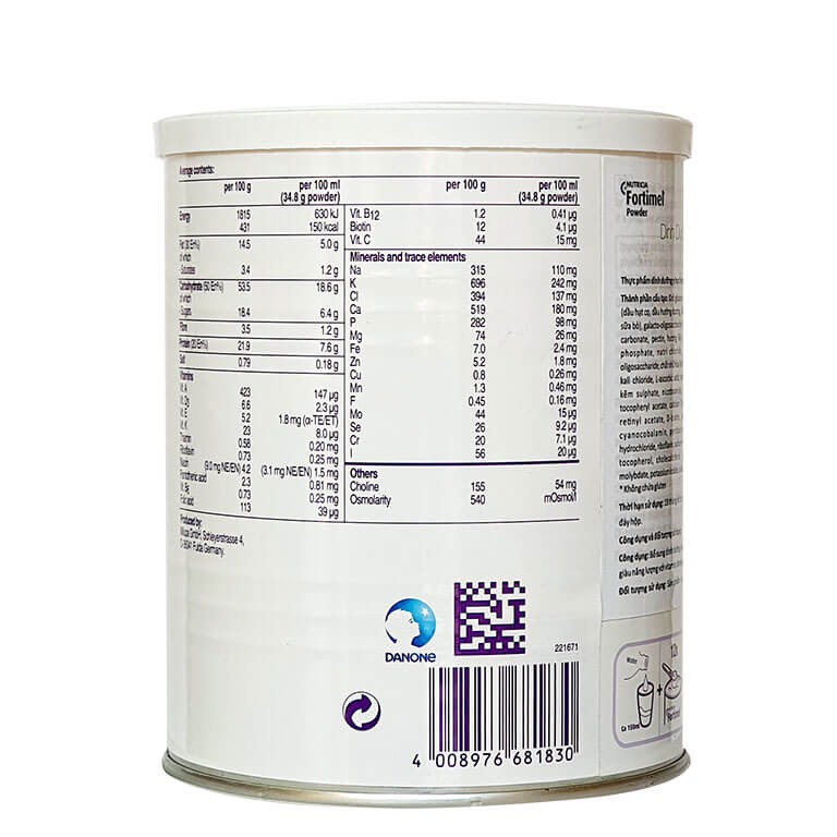 Sữa Fortimel Nhập Khẩu Đức Dinh Dưỡng Hồi Phục Sau Phẫu Thuật (335g)