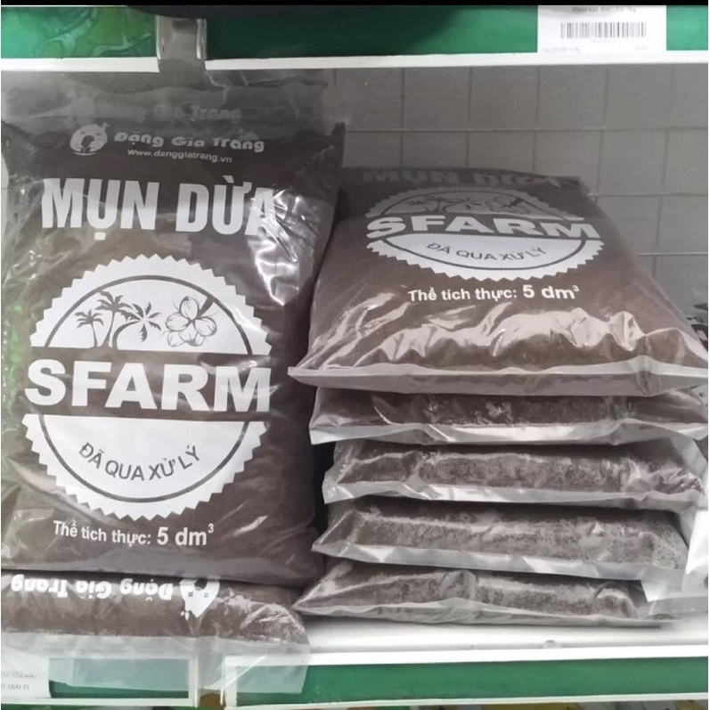 Giá thể mụn dừa đã qua xử lý SFARM 5dm3