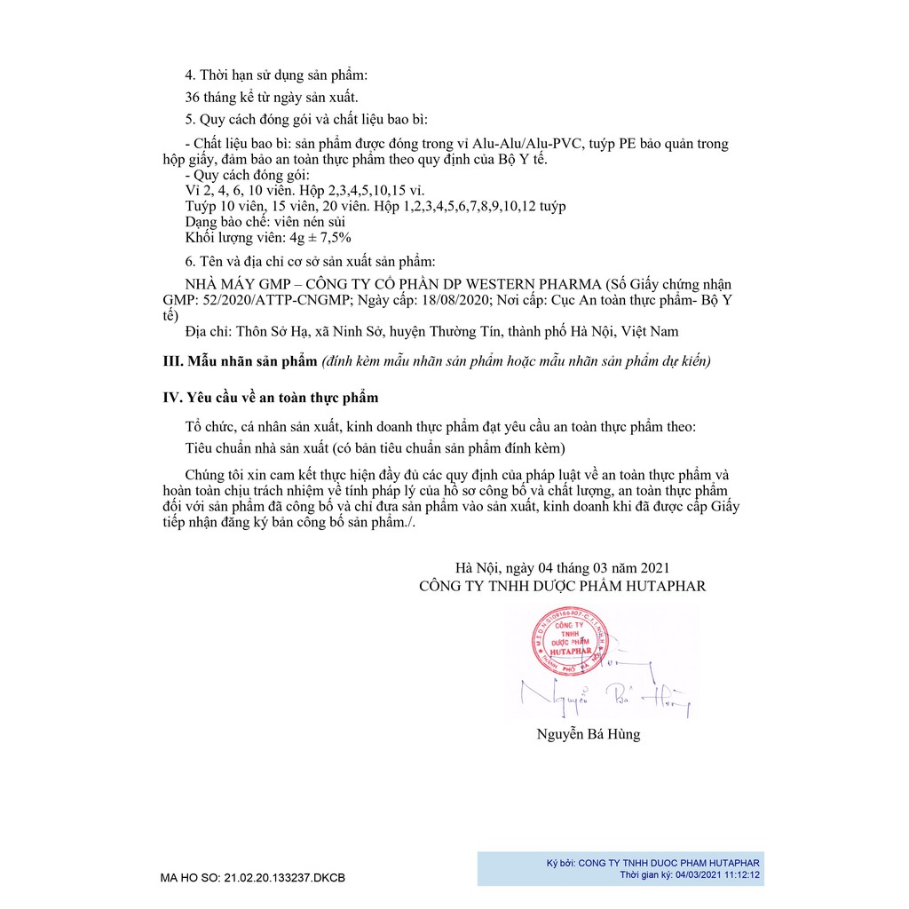 Sủi bổ sung 9 loại vitamin & khoáng chất Multivitamin Huta tăng sức đề kháng tuýp 20 viên