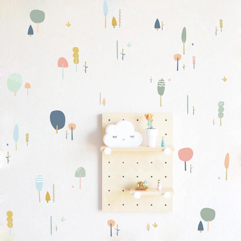 Sticker Dán Tường Hình Cây Hoạt Hình Phong Cách Bắc Âu