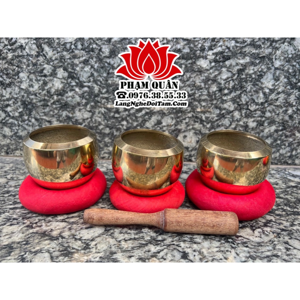 Chuông bằng đồng vàng, chuông mõ tụng kinh size 11cm