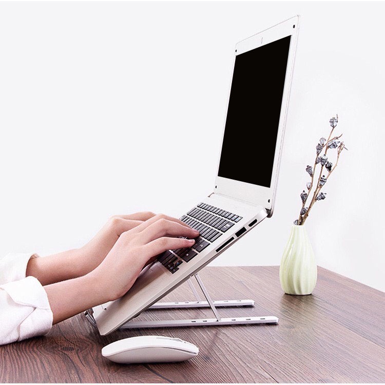 Giá đỡ LAPTOP, MACBOOK, IPAD bằng nhôm có thể điều chỉnh được độ cao, đế tản nhiệt laptop, đế kê laptop nhôm