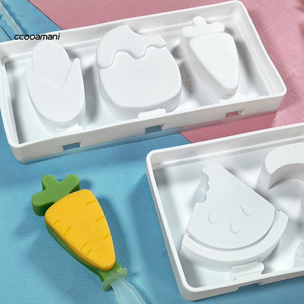 CC Ice Cream Mold Food Grade No Odor Cartoon Pattern Handmade Ice Pop Mould for Kids