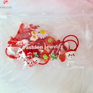 Set 20 Kẹp Tóc Cột Tóc Noel Siêu Cute Cho Bé Yêu