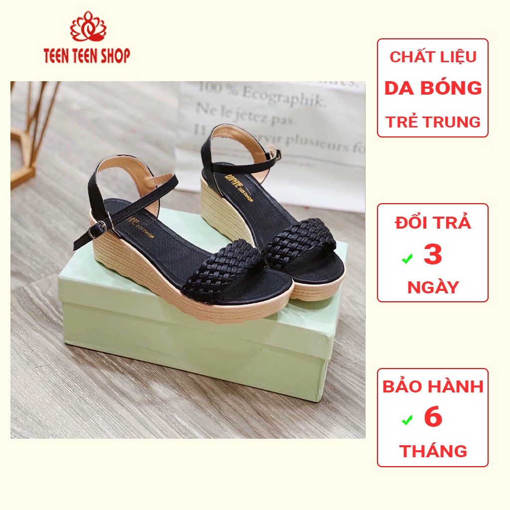 [ ẢNH THẬT ] Sandal đế xuồng quai đan mây cực đẹp, giầy cao gót đế xuồng giá rẻ, SDC001 - Teen Teen Shop.