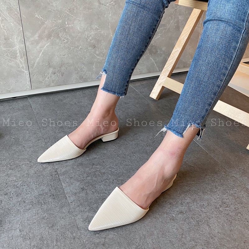 DÉP SỤC TRƠN VÂN DA MỚI SIÊU ĐẸP ( MIEO SHOES D707 D708)