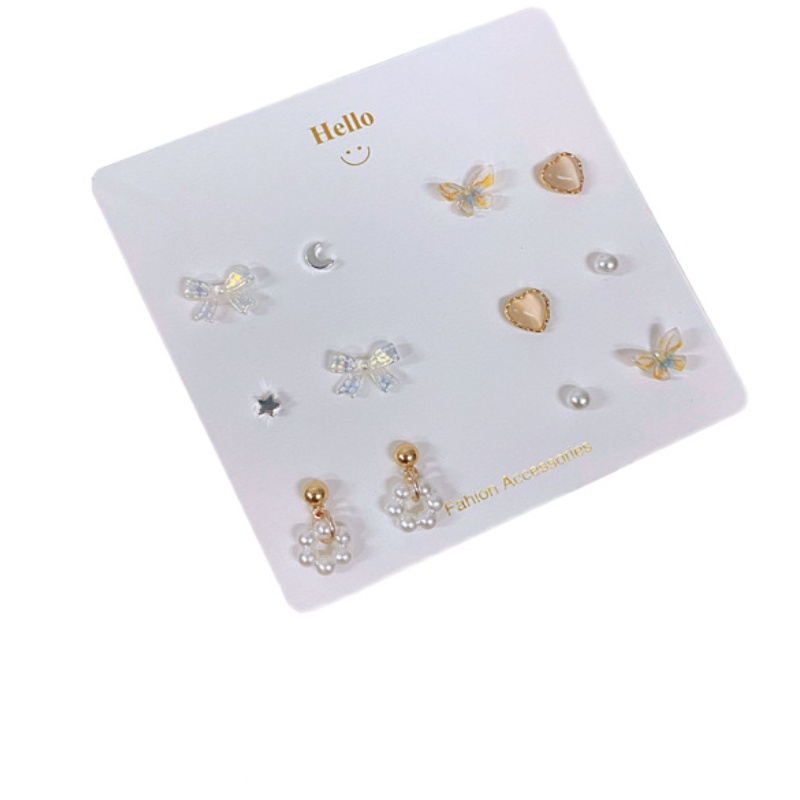 iF YOU Set 6 cặp khuyên tai   thời trang phong cách Hàn Quốc