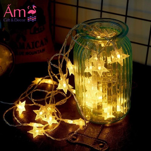 Đèn Dây Bóng Tròn Nhỏ Ấm Gift &amp; Decor Trang Trí Phòng Ngủ Led Dùng Pin Dài 3m Đến 6m