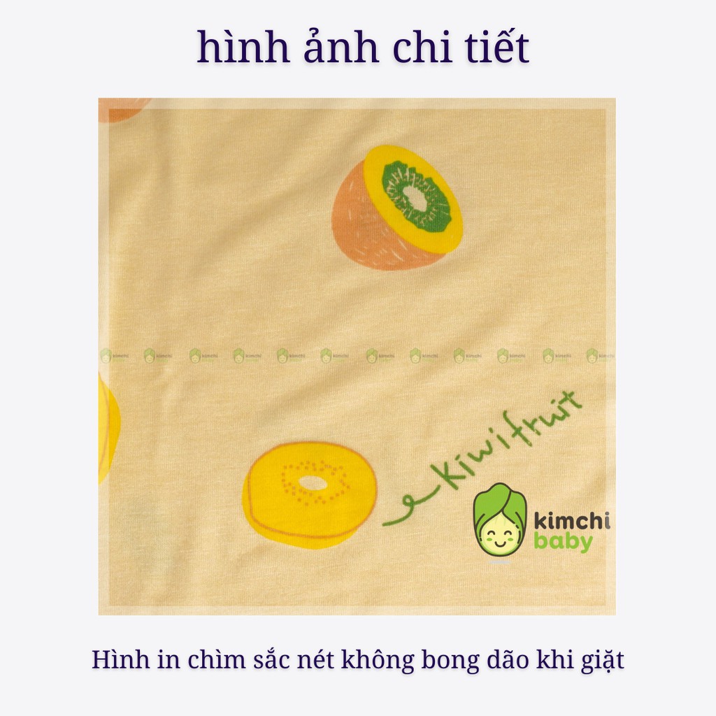 Đồ Bộ Bé Trai, Bé Gái Minky Mom Vải Thun Lạnh Họa Tiết Trái Cây Hoa Quả In Chìm, Bộ Dài Tay Thu Đông Cho Bé MKMTD2106