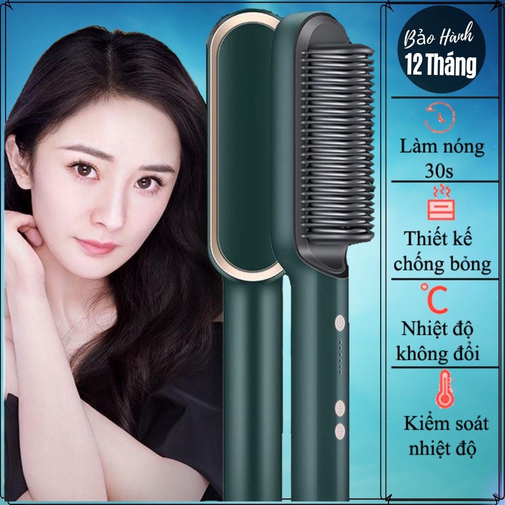Lược Chải Tóc Bằng Điện Đa Năng Cao Cấp, Lược Điện Tạo Kiểu Tóc Kiêm Máy Uốn  Duỗi Ép Tóc