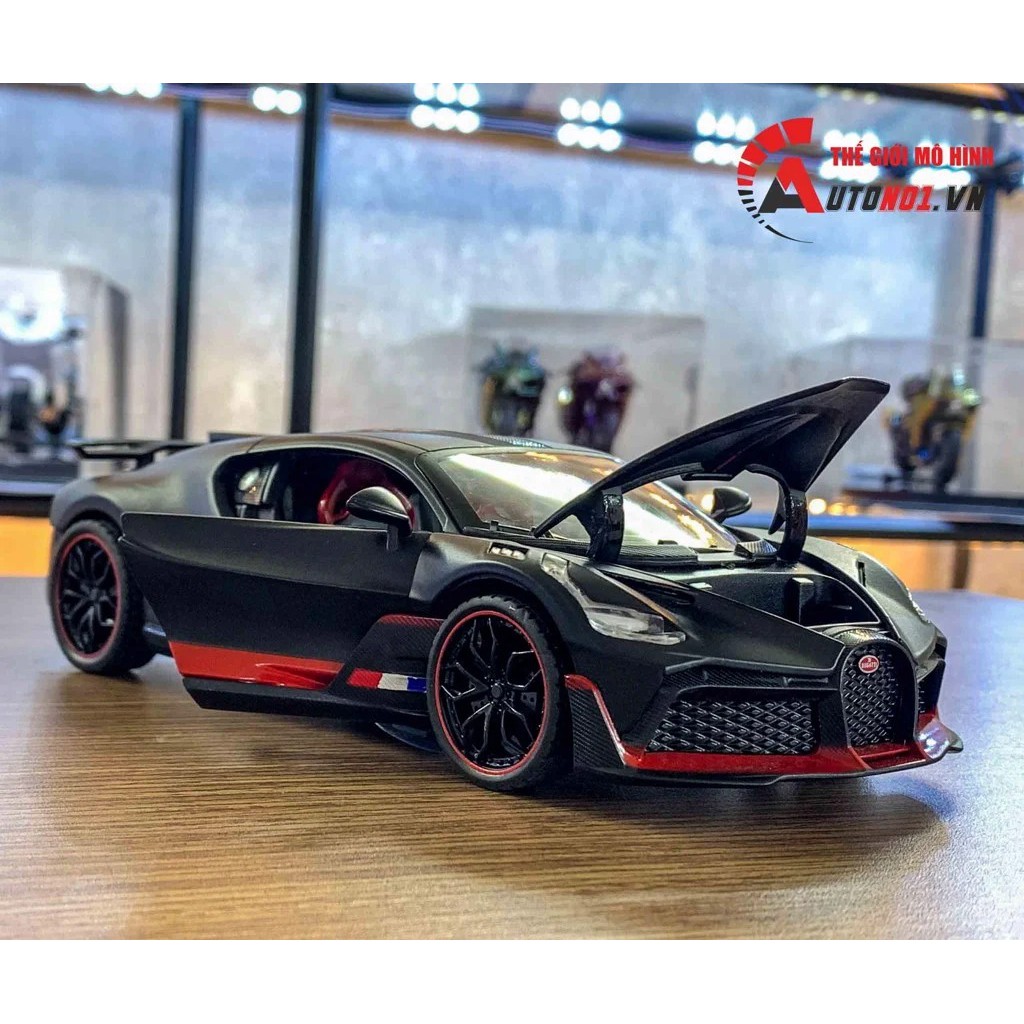 MÔ HÌNH XE BUGATTI DIVO BLACK RED 1:24 HENGTENG MODEL 7433