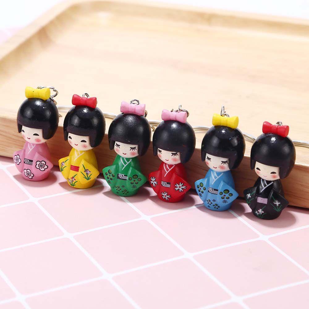 PATRICIA 1 Móc Khóa Hình Tượng Con Rối Mặc Kimono Nhật Bản Bằng Nhựa Thời Trang Cho Nam Và Nữ