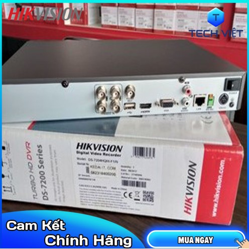 [HÀNG CHÍNH HÃNG] Đầu ghi 4 kênh Hikvision DS 7204 HQHI-K1