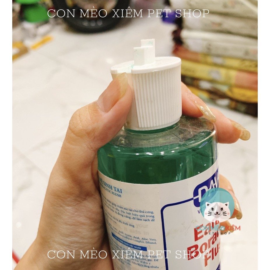 Nước rửa tai cho chó mèo Davis earmed 355ml, dung dịch sạch ve rận tai viêm tai lau vệ sinh cún mèo Con Mèo Xiêm