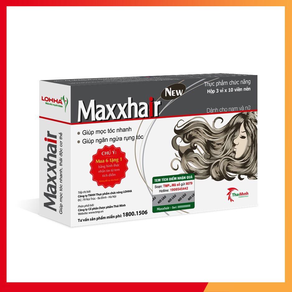 (CHÍNH HÃNG MUA 6 tặng 1) Thực phẩm MAXXHAIR ngăn rụng tóc,kích thích tóc mọc nhanh.