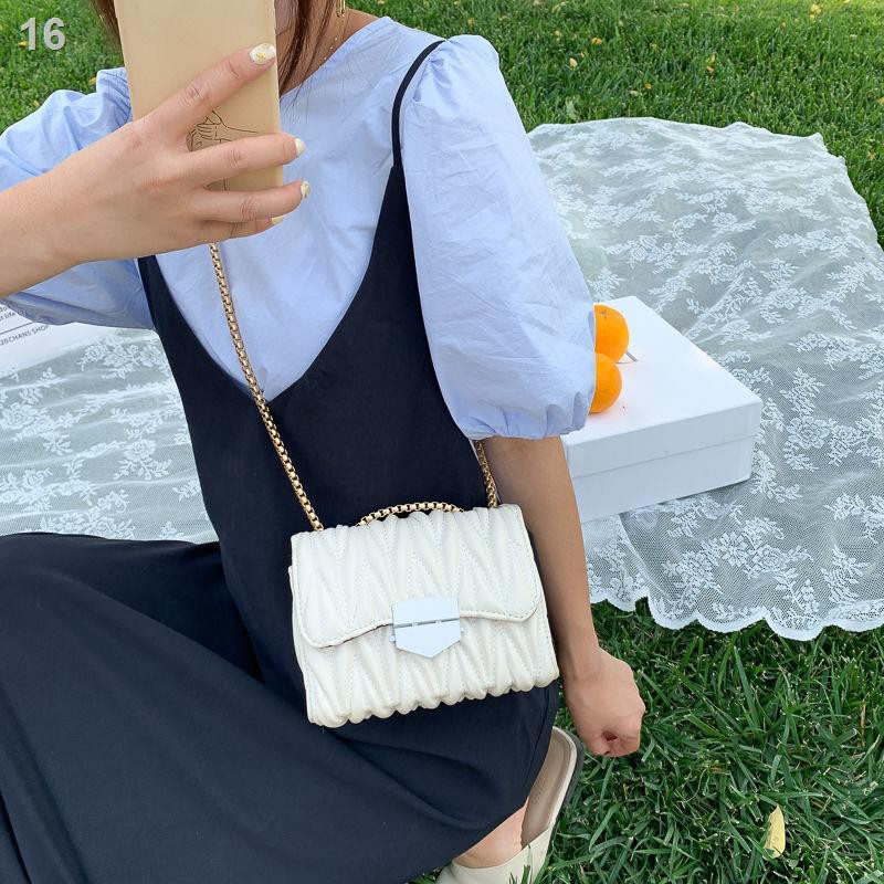 Túi nhỏ nổi tiếng trên mạng nữ đeo chéo dây chuyền thịnh hành thời trang mẫu mới mùa hè 2020 vuông dễ phối