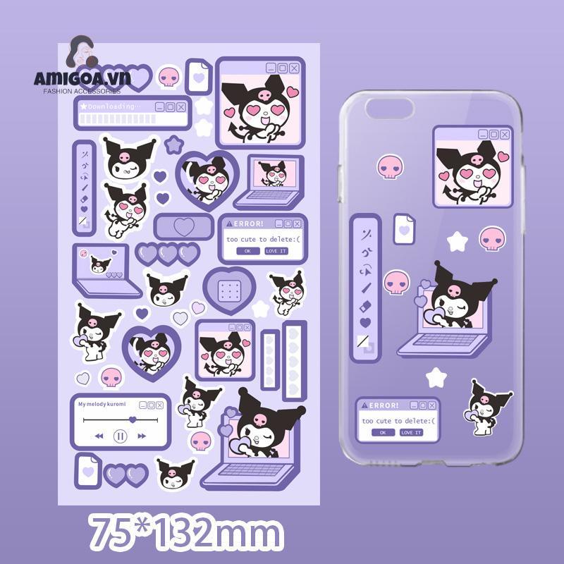 ✨✨SANRIO Hình Dán Lấp Lánh Trang Trí Sổ Tay Kuromi Tạp Chí