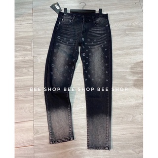 Quần bò nam LVA001 loang hoạ tiết - Quần jean nam - Quần bò ống côn - Bee Shop