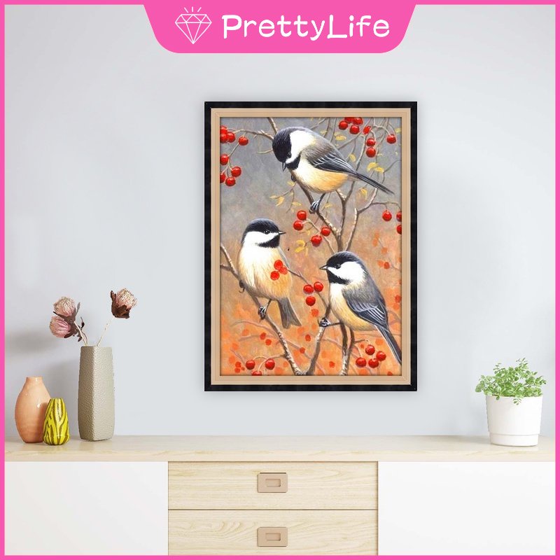 Bộ Tranh Đính Đá Tự Làm Kích Thước 30X40Cm Họa Tiết Chim Đơn Giản Hiện Đại Trang Trí Nội Thất