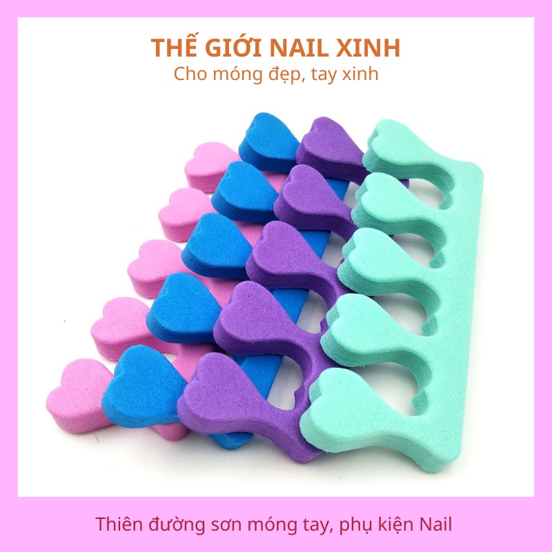 Xốp tách ngón chân nail phụ kiện tách ngón nail THẾ GIỚI NAIL XINH