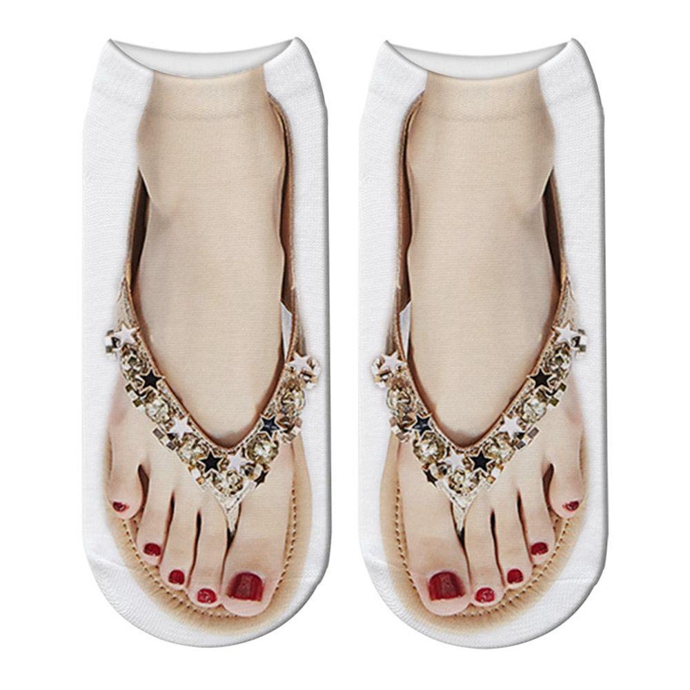 Vớ Cổ Thấp Mềm Mại Thoải Mái In Họa Tiết 3D Cho Người Lớn