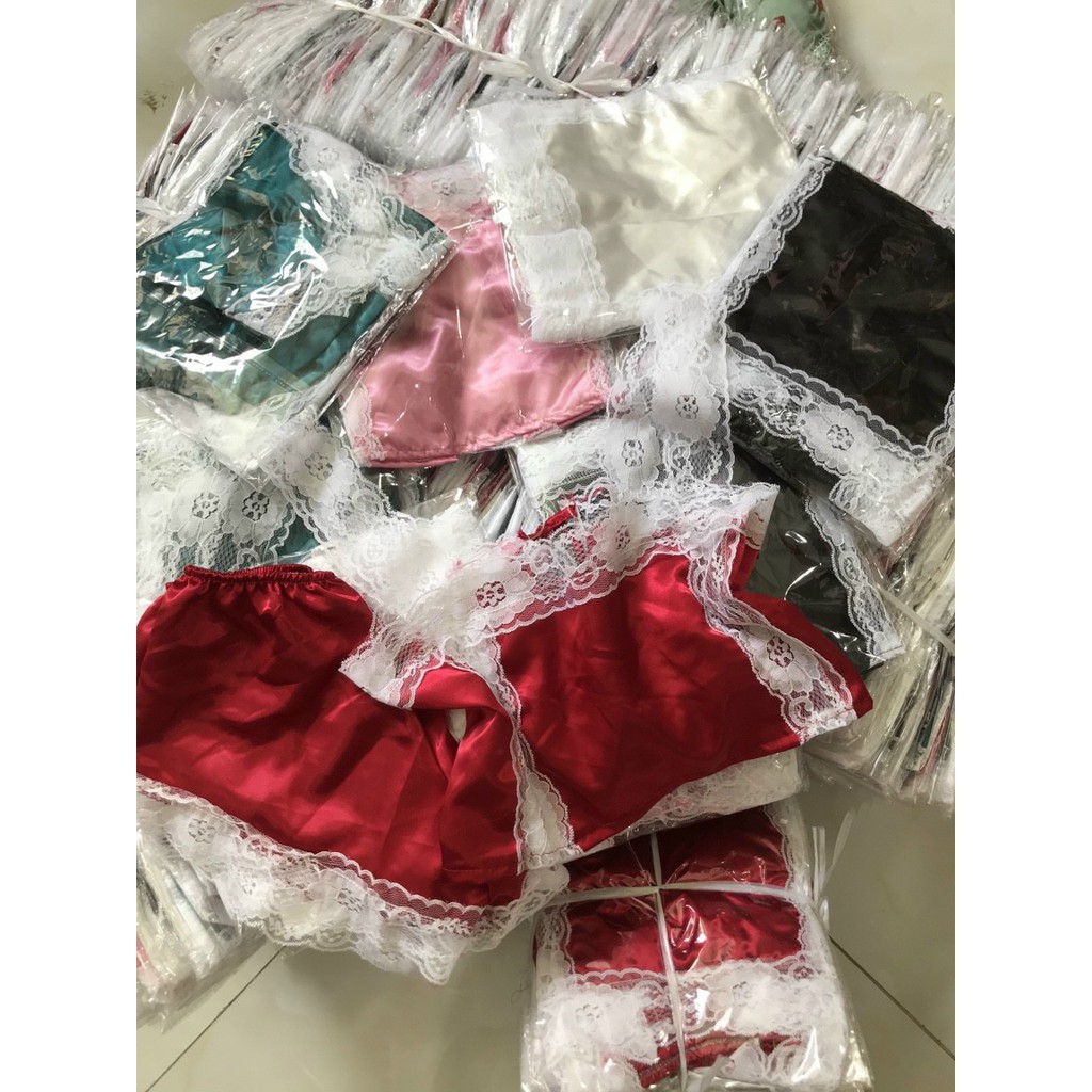 Set phi lụa ngủ đùi ren hình thật | BigBuy360 - bigbuy360.vn