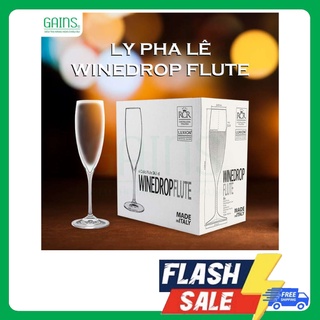 Bộ 6 ly pha lê rượu vang trắng bầu lớn pcr made in italia dòng luxion ® winedrop flute 241ml