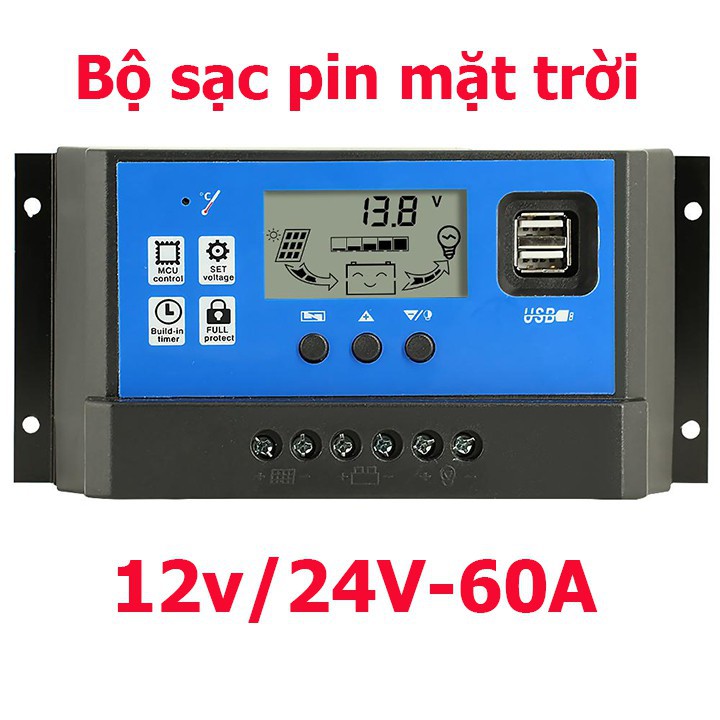 Bộ sạc Năng lượng Mặt trời 12/24V 60A