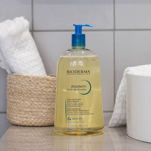 Dầu tắm giúp làm sạch, làm dịu và dưỡng ẩm dành cho da khô, da nhạy cảm Bioderma Atoderm Huile De Douche 1L