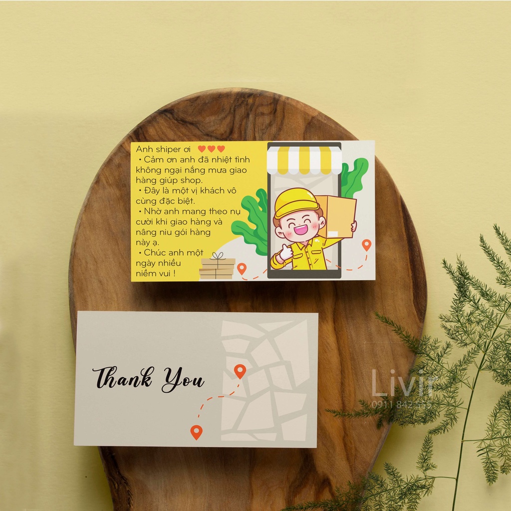 100 Thiệp cảm ơn Shipper - Thiệp tri ân - Thẻ Cảm ơn - Card in Thank you gửi Shipper dành cho shop bán hàng