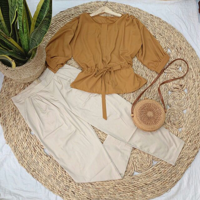 Set áo kiểu x quần baggy
