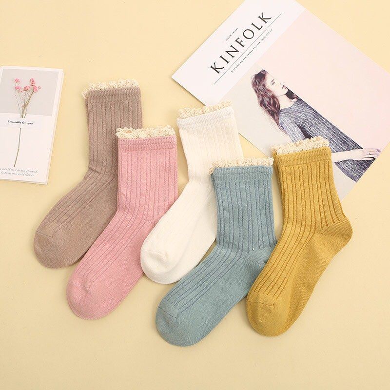 SET 10 đôi Tất vớ nữ cao cổ phong cách Tất công chúa