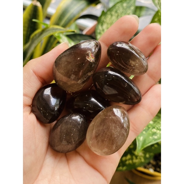 Viên sỏi Năng Lượng đá Thạch anh khói, Tumble đá Smoky Quartz