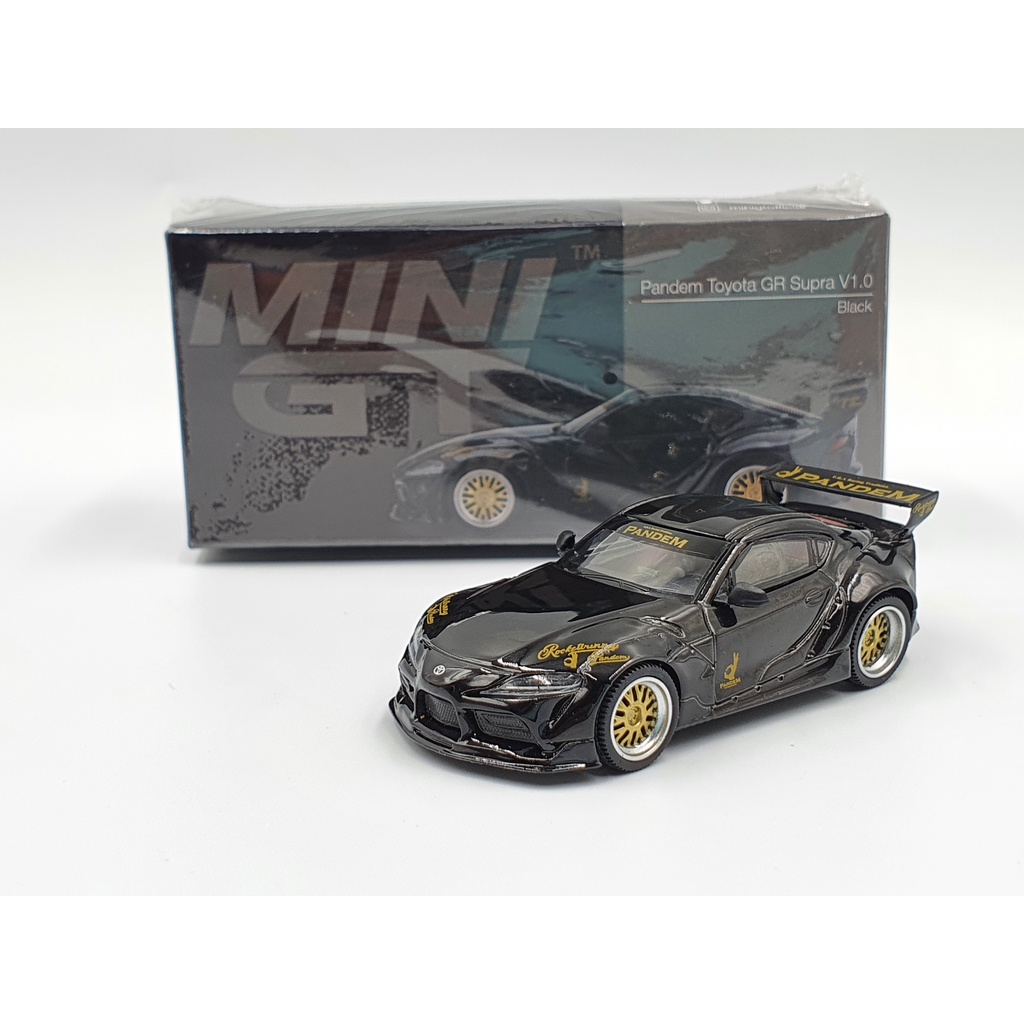 Xe Mô Hình Pandem Toyota GR Supra V1.0 Black LHD 1:64 Mini GT (Đen)