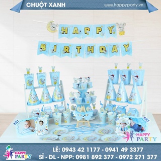 [MEGA SET]  Set trang trí sinh nhật cho bé, 12món
