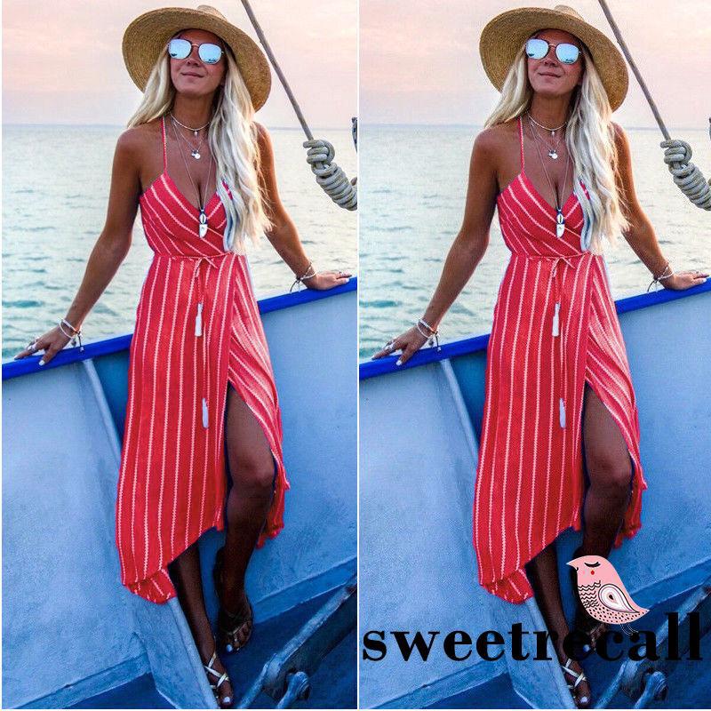 R.s-nữ Mùa Hè Boho Đầm Maxi Dạ Hội Tiệc Cocktail Đi Biển Váy Sundress