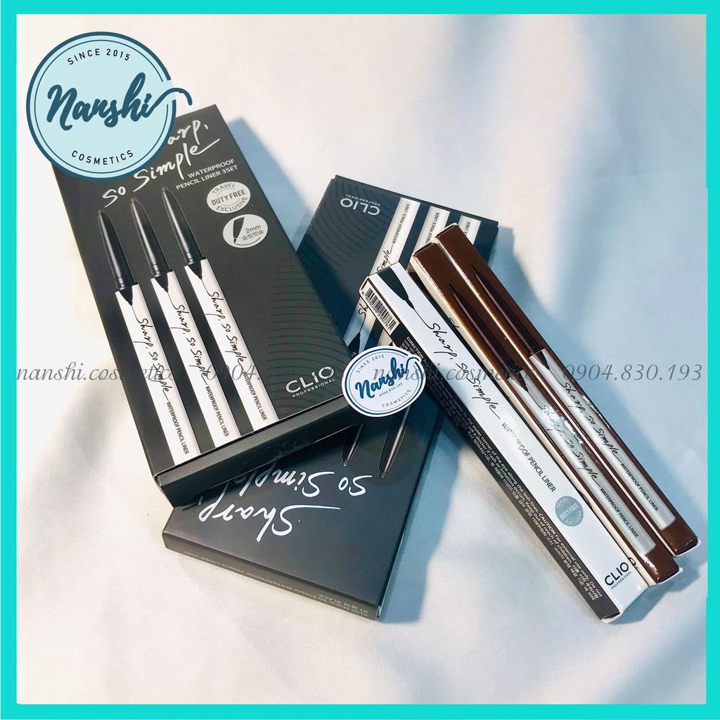 Chì Kẻ Mắt Clio siêu mảnh Sharp So Simple Waterproof Pencil Liner