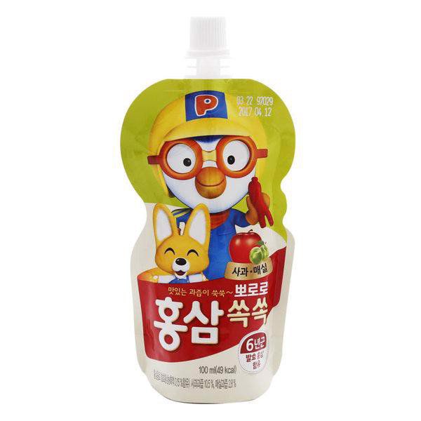 Nước Hồng Sâm Trái Cây Paldo Pororo Hàn Quốc 100ml