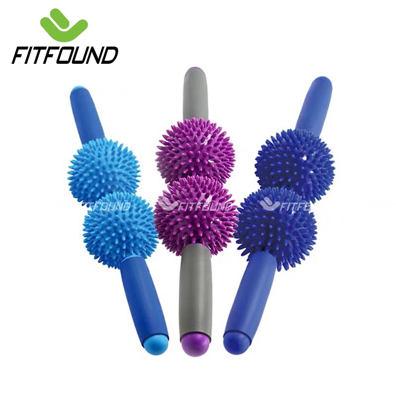Thanh Lăn 360 Độ Massage 2 Bóng Gai Mềm Mát Xa Cơ Bắp Muscle Roller Stick Giãn Cơ Dãn Cơ Tập Gym Yoga